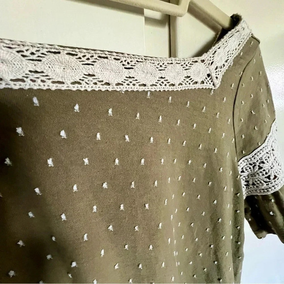 Anthropologie Maeve Venezia Textured Lace Olive Green Size‎ Small - Picture 6 of 13